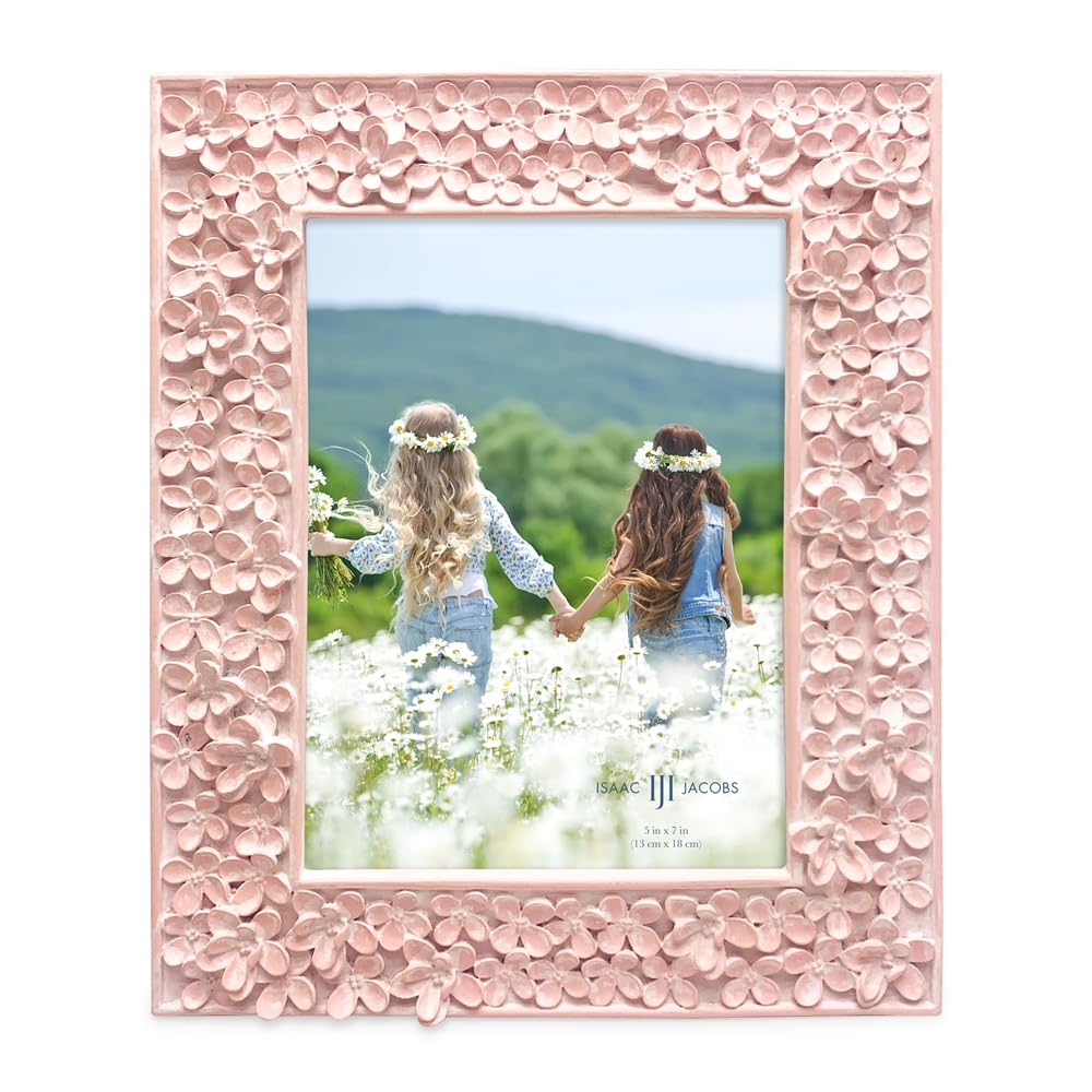 Amazon.com - Isaac Jacobs 5x7 Pink Flower Textured Hand-Crafted